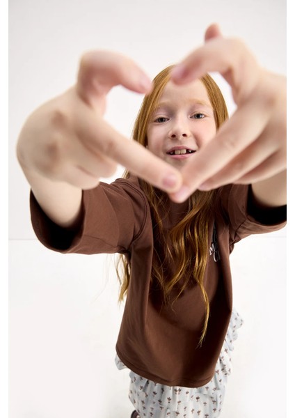 The Marvy Magical Club Kahverengi Baskılı Uzun Kollu Tshirt fiyatları