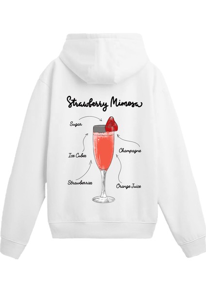 Strawberry Mimosa Sırt Baskılı Hoodie