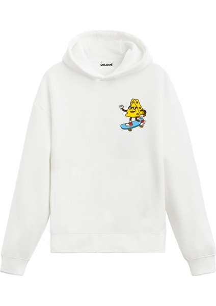 Kaykaycı Peynir Baskılı Hoodie