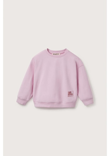 Pembe Oversize Nakışlı Sweatshirt modelleri