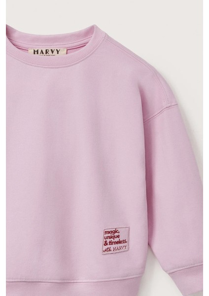 Pembe Oversize Nakışlı Sweatshirt fırsatları