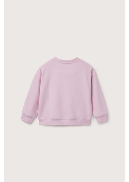 Pembe Oversize Nakışlı Sweatshirt indirimleri
