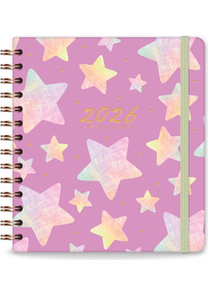 2026 18X20 Spiralli Haftalık Kare Ajanda 12 Aylık - Yıldız fırsatları