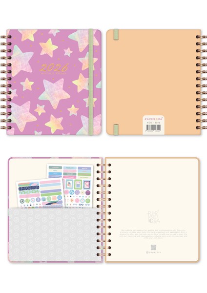 2026 18X20 Spiralli Haftalık Kare Ajanda 12 Aylık - Yıldız indirimleri