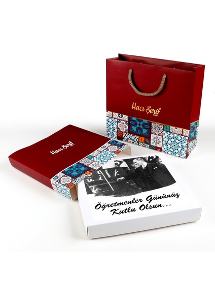 Atatürk Temalı Öğretmenler Günü Hediyesi Çikolatin 450G Motif Desenli Kutu Çanta fiyatları