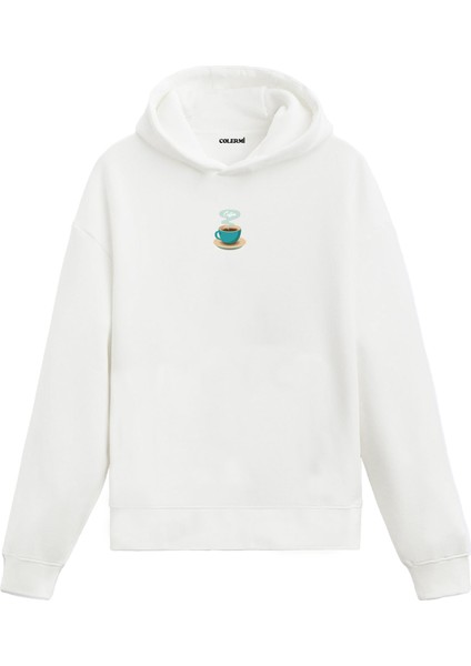 Kahve Fincanı Yazılı Minimal Hoodie