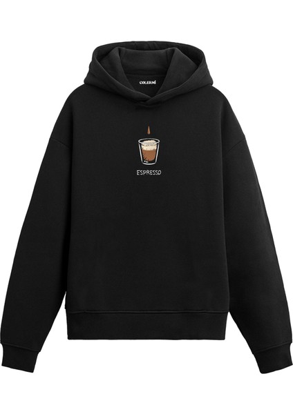 Espresso Bardak Baskılı Hoodie