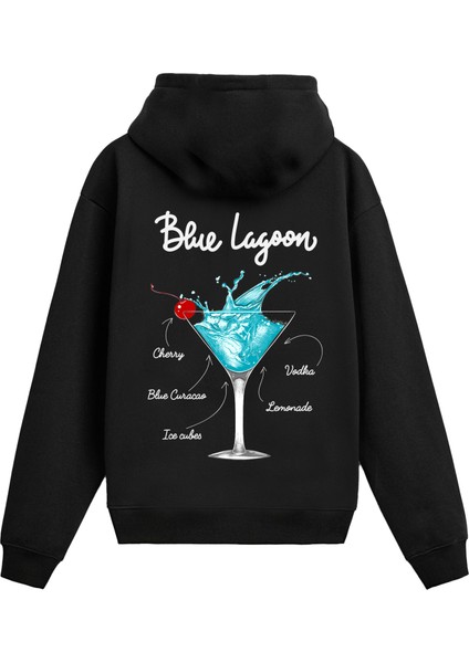 Blue Lagoon Sırt Baskılı Hoodie