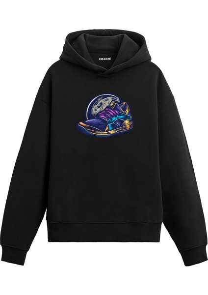 Uzay Sneaker Baskılı Hoodie