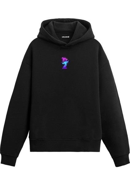Fantezi Mantar Baskılı Hoodie