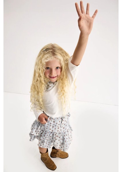 Lior Desenli Gabardin-Poplin Mini Etek fiyatları