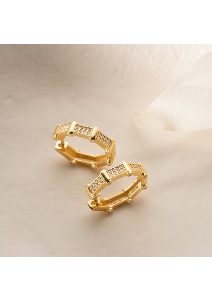 925 Ayar Gümüş Taşlı Köşeli Halka Küpe fiyatları