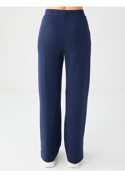 Lacivert Rahat Kesim Bol Paça Modal Örme Pantolon indirimleri
