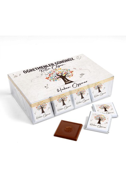 Isimli Öğretmenler Günü Hediyesi (40 Adet Madlen Çikolata) (Asetat Kutu) Ağaç modelleri