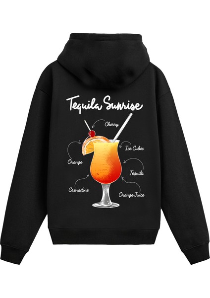Tequila Sunrise Sırt Baskılı Hoodie