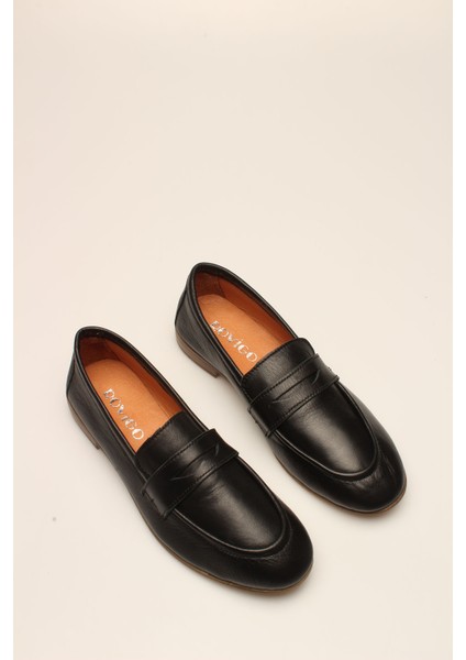 Idil Siyah Hakiki Deri Kadın Babet