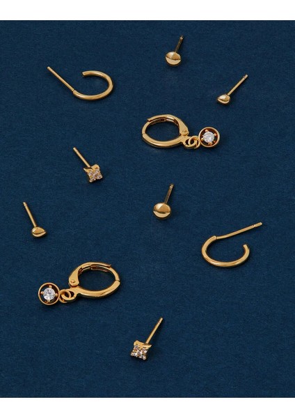 Z Küpe Seti x 10 14 Ayar Altın Kaplama fırsatları