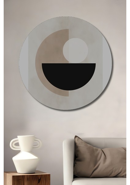 Dekoratif Ahşap Yuvarlak Tablo Geometrik Denge