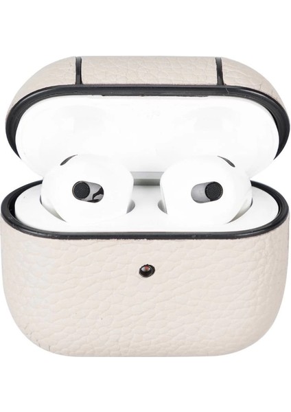 Apple Airpods 3.nesil Uyumlu Deri Kılıf Juni Erc3 Bej