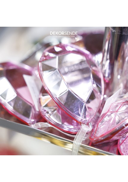 Yılbaşı Süsü Damla Taş Süs Pembe 13 cm