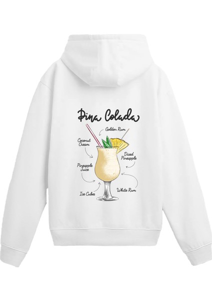 Pina Colada Sırt Baskılı Hoodie