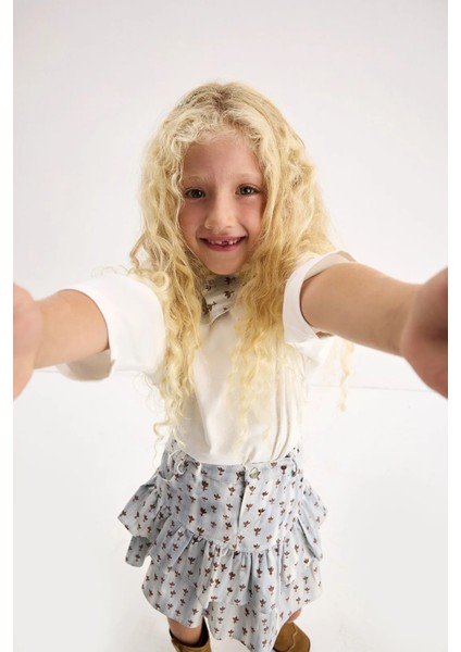 Lior Desenli Gabardin-Poplin Mini Etek modelleri