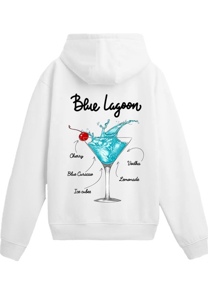 Blue Lagoon Sırt Baskılı Hoodie