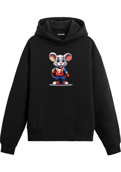 Sporcu Fare Baskılı Hoodie