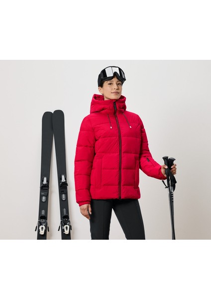 Kadın Kapitone Kayak Ceketi, Kırmızı fırsatları