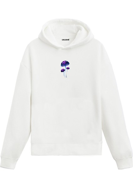 Üçlü Mantar Baskılı Hoodie