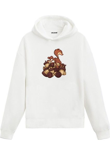 Sincap ve Palamut Baskılı Hoodie