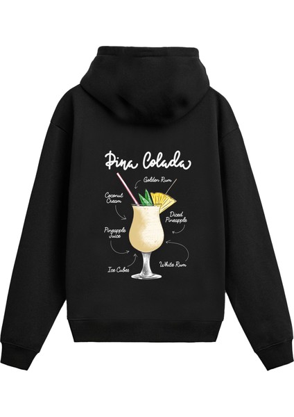 Pina Colada Sırt Baskılı Hoodie