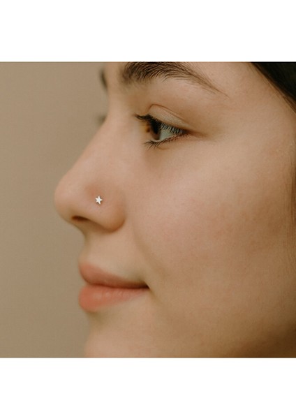 Cerrahi Çelik Yıldız Iğne Hızma Yıldızlı Burun Hızması Silver -Gümüş fiyatları