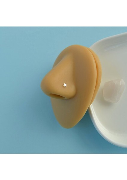 Cerrahi Çelik Yıldız Iğne Hızma Yıldızlı Burun Hızması Silver -Gümüş modelleri