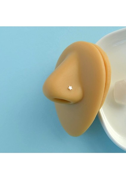 Cerrahi Çelik Yıldız Iğne Hızma Yıldızlı Burun Hızması Silver -Gümüş fırsatları