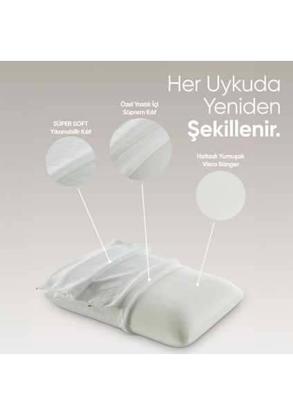 Ortopedik Visco Uyku Yastığı - Ortopedik Yastık -[süper Soft] Tombul Visco Yastık indirimleri