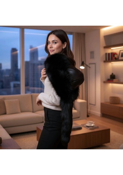 Gerçek Deri Kuyruklu Deri Börk Erkek Kadın Şapka Bere Siyah fiyatları