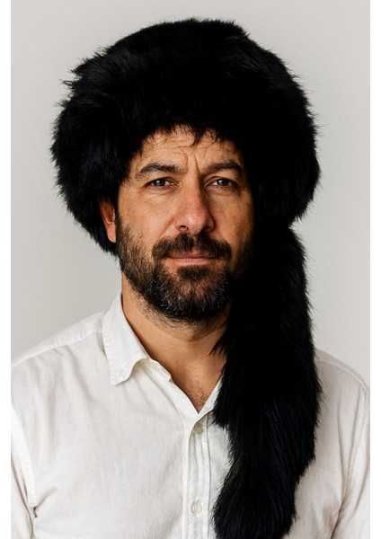 Gerçek Deri Kuyruklu Deri Börk Erkek Kadın Şapka Bere Siyah modelleri