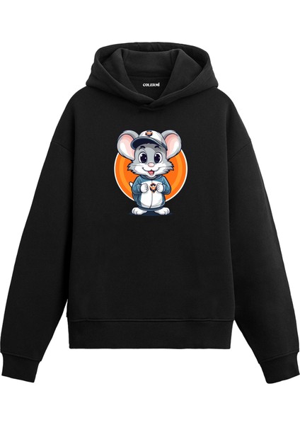 Fare Karakter Baskılı Hoodie