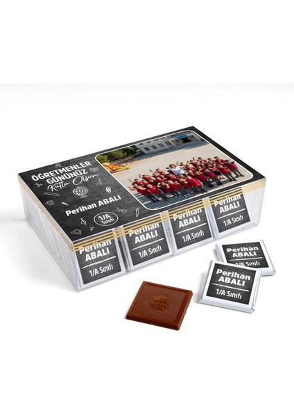 Isimli Fotoğraflı Öğretmenler Günü Hediyesi (40 Adet Madlen Çikolata) (Asetat Kutu) fırsatları
