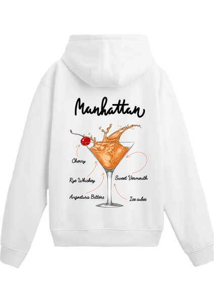 Manhattan Sırt Baskılı Hoodie