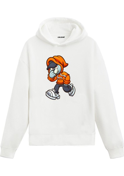 Sokak Tarzı Karakter Baskılı Hoodie