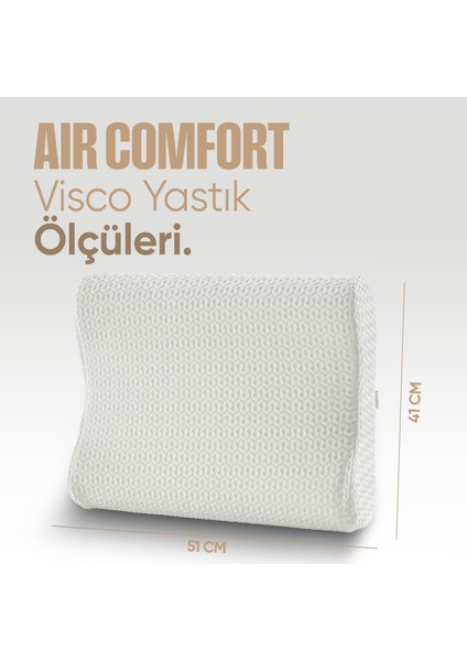 Ortopedik Boyun Destekli Visko Yastık - Çift Tarafı Destekli Visco Yastık - [hava Kanallı - Anti-Uv]