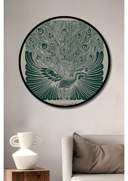 Dekoratif Ahşap Yuvarlak Çerçeve Görünümlü Tablo Beardsley