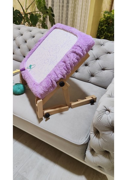 Kasnak Tutucu Ahşap Şezlong Stand (20CM ile 60CM Arası Tüm Iğneli/telli Kasnak Bağlanabilir Özellik)