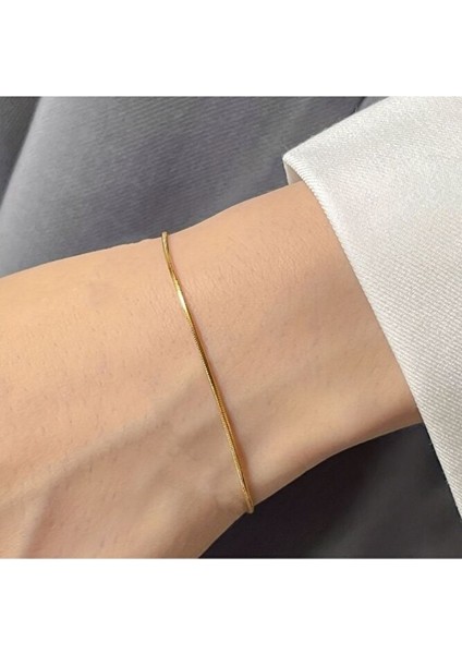 Italyan Çelik Bileklik Orta Kalınlık Unisex Ürün Hediyelik Bileklik Çelik