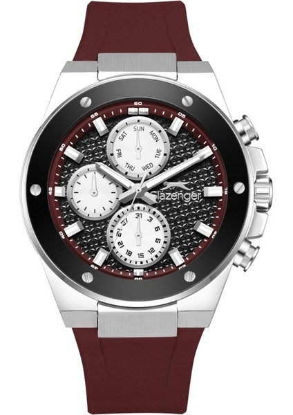 SL.09.2557.2.03 Silikon Kordon Fonksiyonlar Aktif Kırmızı Renk Erkek Kol Saati