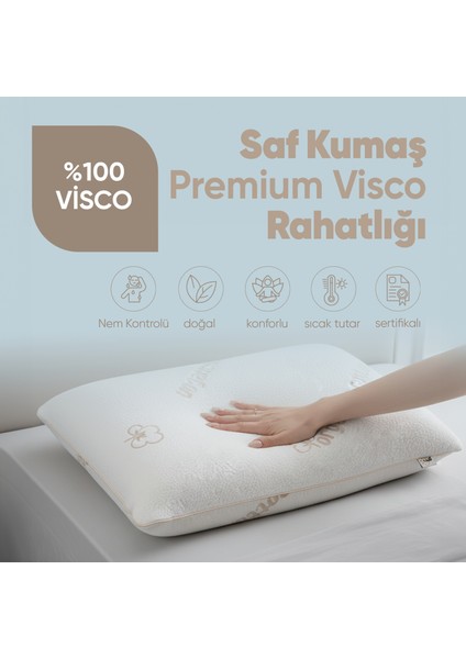 Organik Koton Visko Yastık - Ortopedik %100 Doğal Pamuk Kumaş - Konforlu Nem Kontorllü Visco Yastık modelleri