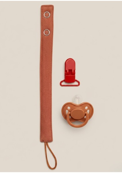 Pamuk Müslin Bebek Emzik Askısı Plastik Klips Kolay Açılır Emzik Tutacağı 1-1