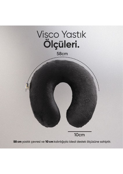 Ortopedik Seyahat Yastığı - Visco Seyahat Boyun Yastığı - Ortopedik Boyunluk [antrasit]
